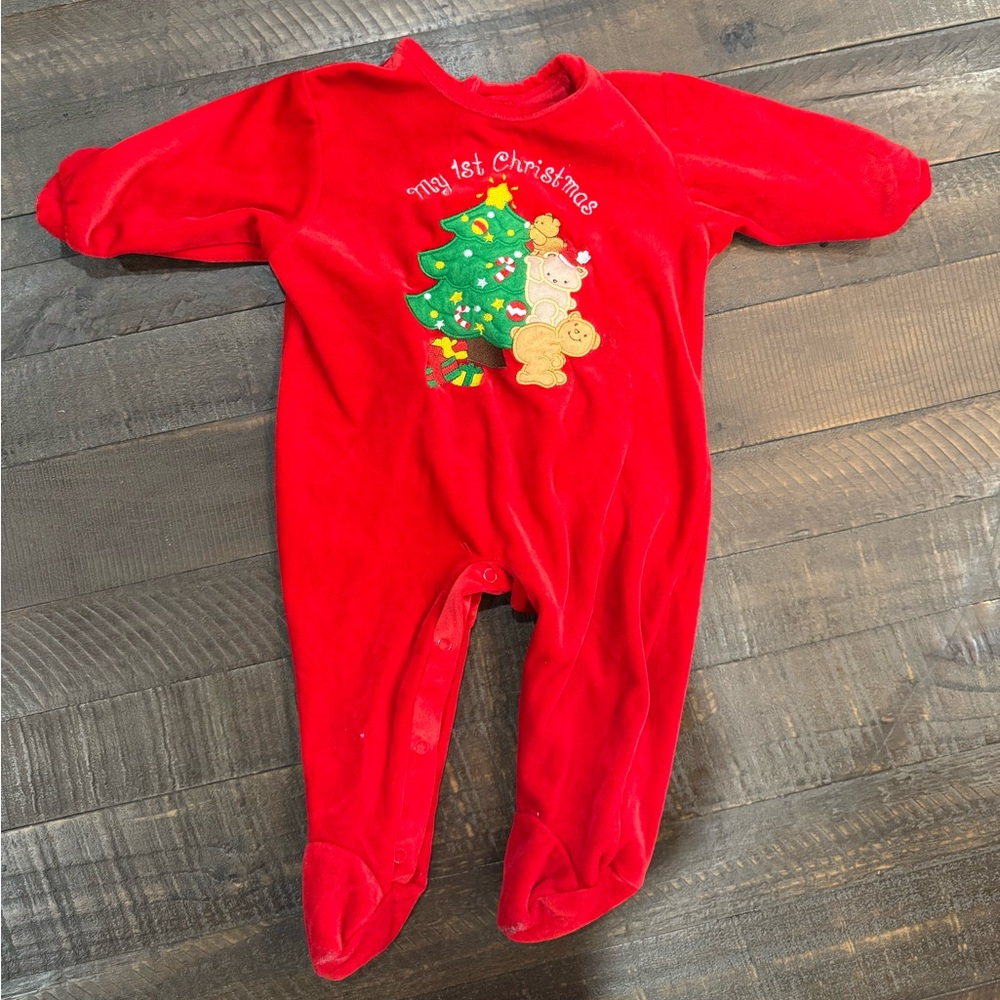 Vintage Avon 6-9 months velvet Christmas onesie